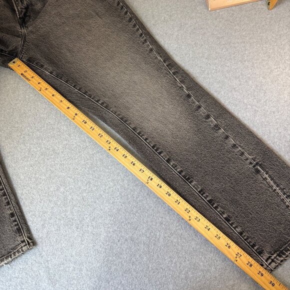 Good American Jeans Denim Straight Twist Slit Gray Black Womens Size 12 / 31 - Picture 10 of 14